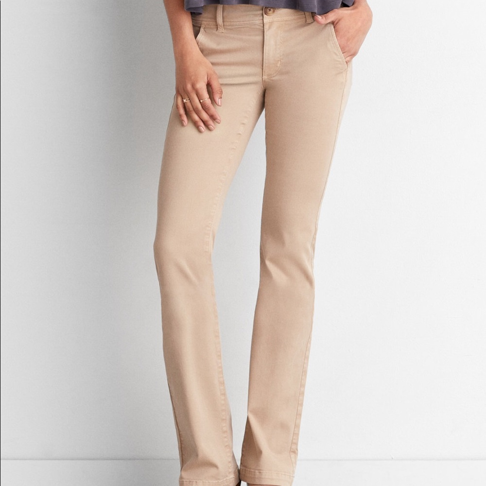 American Eagle flare khakis